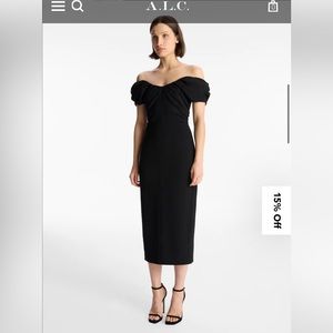 ALC Nora midi dress black